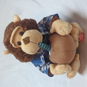 Cuddle Barn Vacation Monty Singing Dancing Monkey 9" Plush Pina Colada Song